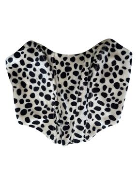 O.L.M. Cheetah Leopard Spot Faux Fur Corset Tube Top XS